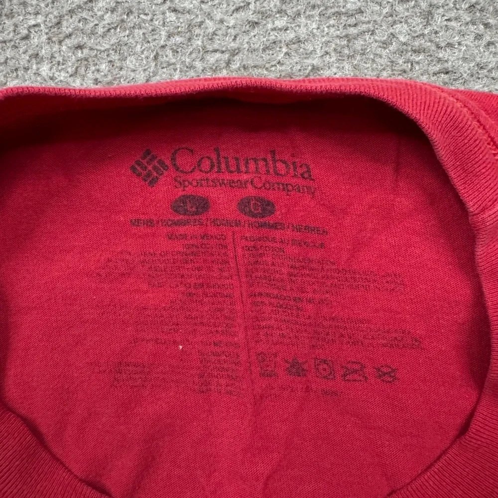 Columbia Mens Shirt Red Large Short Sleeve Outdoor Outdoor Adult Fishing Hiking - Picture 2 of 7